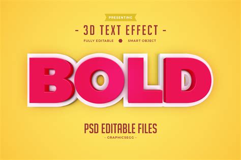Bold 3d Text Effect Graphicsegg