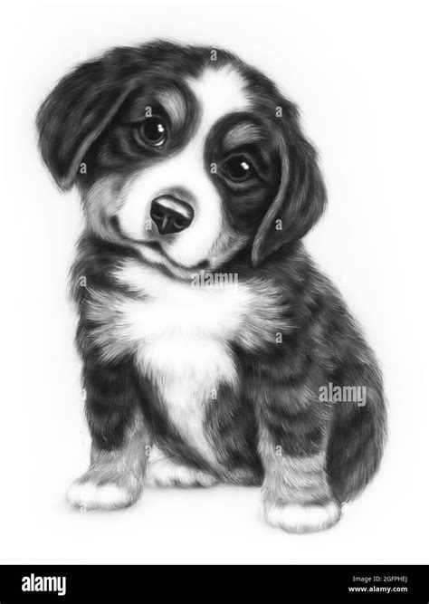Picture Puppy Illustrations Animalsdog Bernese Mountain Dog Stock