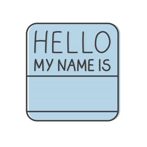Blank Hello My Name Is Name Tag Stickers Illustrations Royalty Free