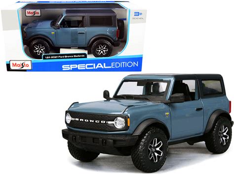 2021 Ford Bronco Badlands 2 Door Blue 124 Scale Diecast Car Model By
