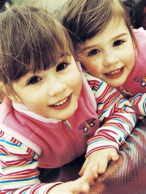 Identical Twin Girls Stock Image P9000053 Science Photo Library