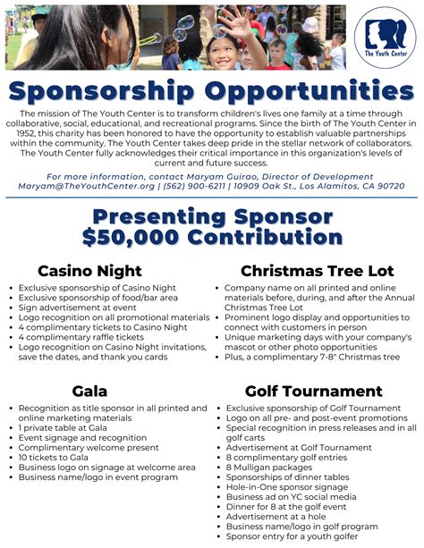 Corporate Sponsorships Youth Center