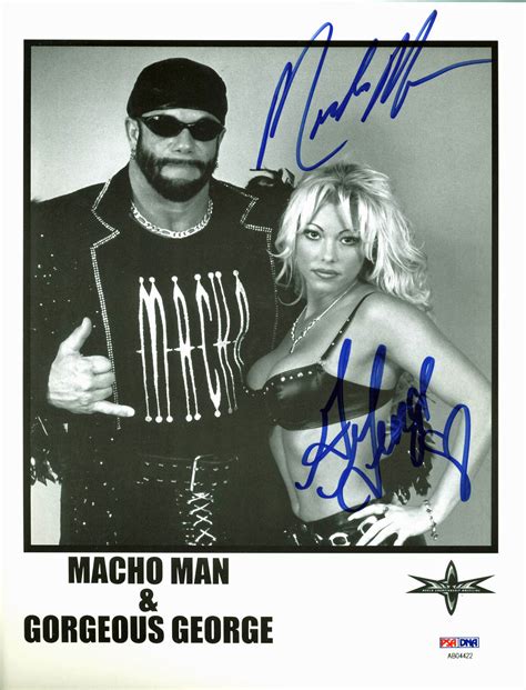 Macho Man Randy Savage And Gorgeous George Signed Wcw 8x10 Photo Psadna