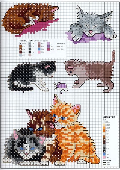 From letter samplers to flowers and birds, our range of free cross stitch and embroidery patterns will have you stitching in no time. Needle-Works Butterfly: Cats And Kittens Cross Stitch Patterns