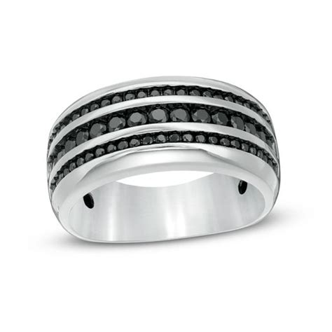 A wedding band is often the only piece of jewelry that a man wears. Men's 1 CT. T.W. Enhanced Black Diamond Triple Row Wedding ...