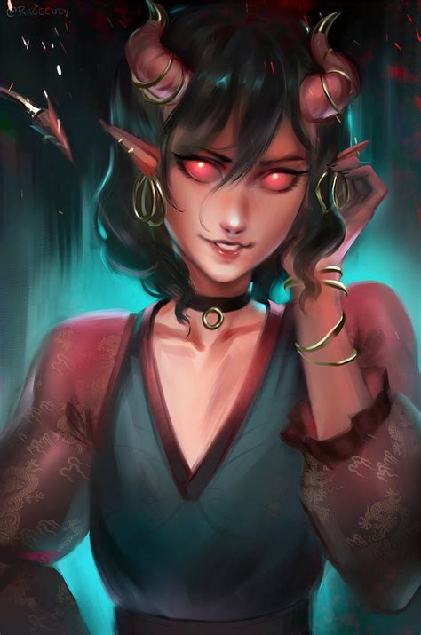 Ragecandy Comms Closed 👾 On Twitter Female Tiefling Character