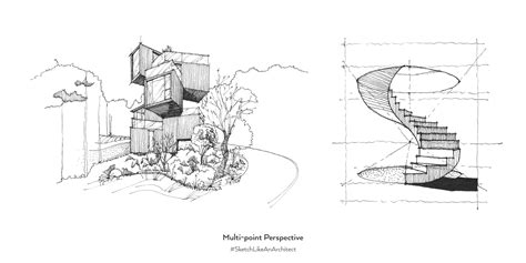 How To Draw Multi Point Perspective Sketch With Color Markers — Sketch