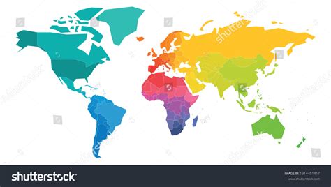 Colorful World Map Colors Rainbow Spectrum Stock Vector Royalty Free