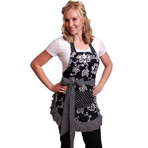 flirty aprons women s apron in sassy black and reviews wayfair