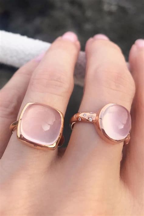 rose quartz and diamond rings for your outfit anoli joaillerie hand jewelry rings diamond