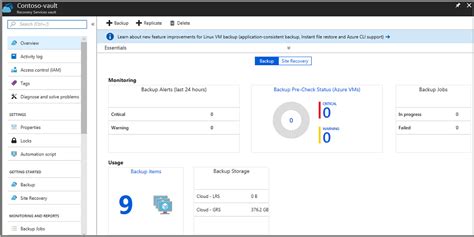 A recovery services vault is a storage entity in azure that stores data. Manage Azure Recovery Services vaults and servers - Azure ...