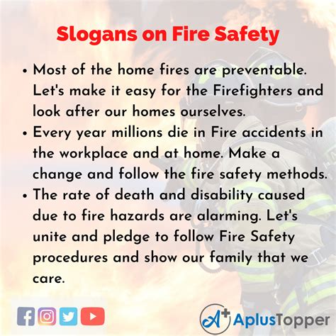 List of catchy and creative slogans on fire safety for your inspiration. Fire Safety Slogans | Unique and Catchy Fire Safety ...