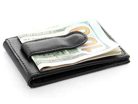 Our money clip card holder combines the best of both worlds, giving you a money clip and a wallet all in one convenient design. Leather Money Clip Slim Design Credit Card ID Holder Black Men's Wallet | eBay