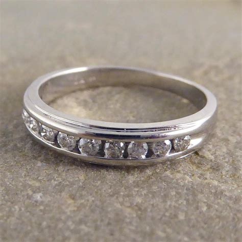 Diamond 18 Carat White Gold Half Eternity Ring At 1stdibs