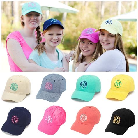 Personalized Girls Baseball Hat Cap Monogram Hats Girls Baseball