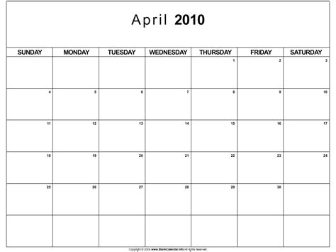 25 Fresh April 2010 Calendar Free Design