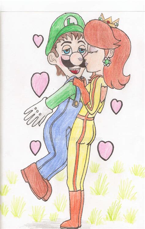 Daisy Kissing Luigi By Rebokdaisy On Deviantart