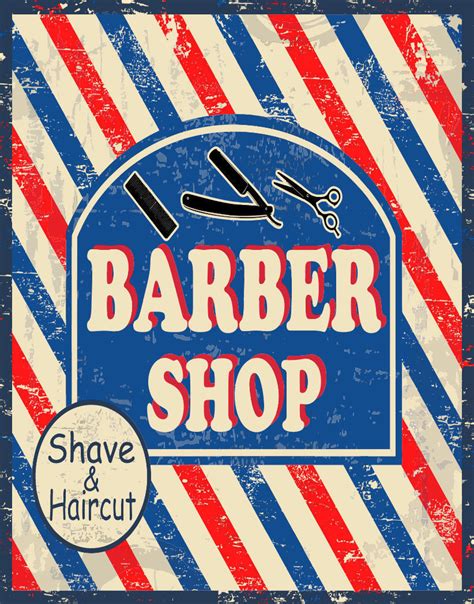 Barber Shop Shaveandhaircut Large Metal Tin Sign Poster Wall Plaque