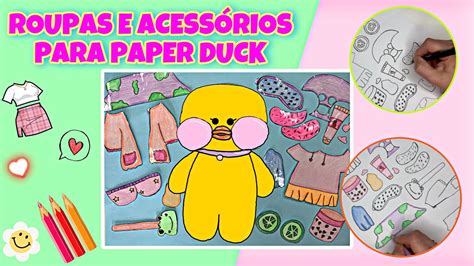 Roupas E AcessÓrios Para Paper Duck Pato De Papel Famoso Do Tiktok