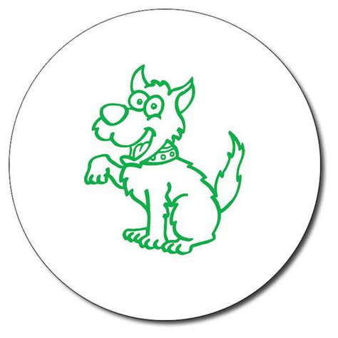 Dog Stamper Customised 25mm Green Teacher Stamp