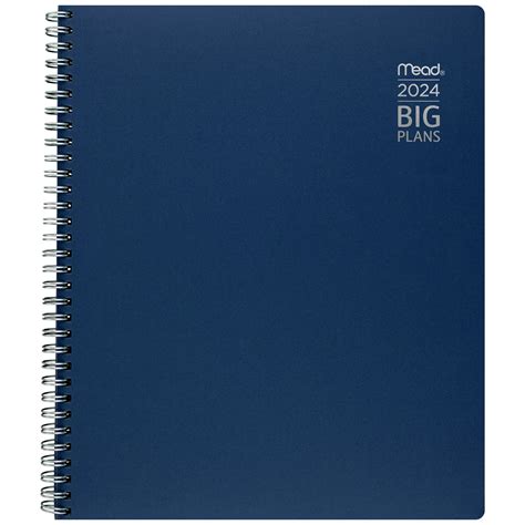 Mead 2024 15 Month Big Plans Weekly Monthly Planner Navy Large 8 12 X