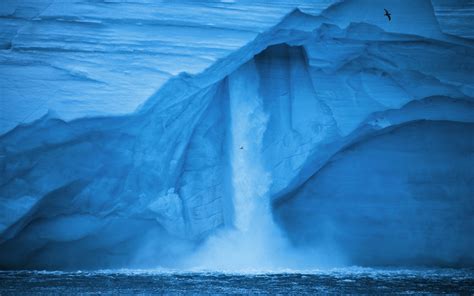 Wallpaper Landscape Waterfall Nature Iceberg Blue Arctic