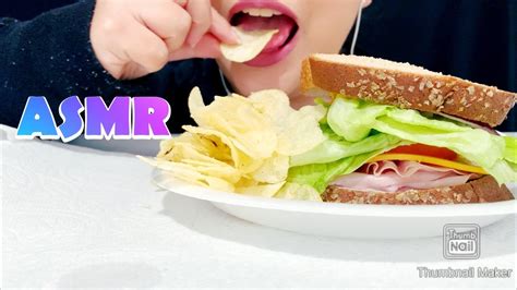 Asmr Eating And Making A Sandwich Youtube