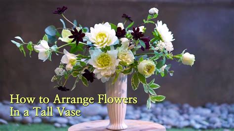 How To Arrange Flowers In A Tall Vase Youtube