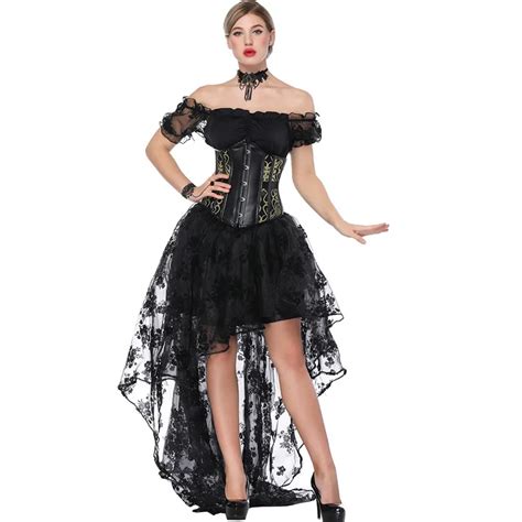 Aliexpress Com Buy Women Sexy Gothic Victorian Steampunk Corset Dress Leather Overbust Corsets