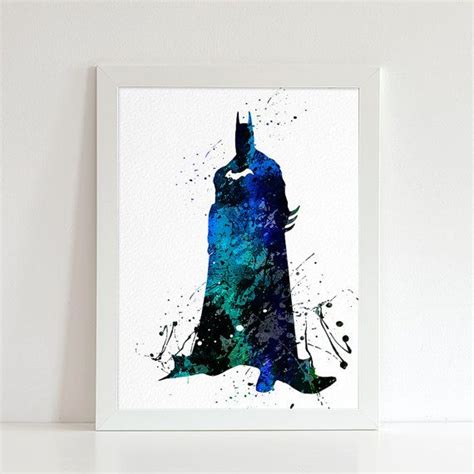 Superhero Poster Batman Poster Batman Art Watercolor Print