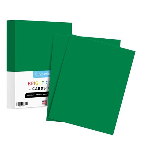Green Premium Colored Card Stock Paper Medium Weight 65lb Cardstock