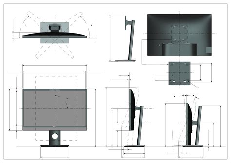 Dell P2418hzm Monitor Outline Dimension User Manual Reference Guide En Us