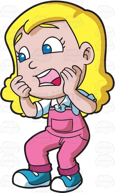 A Shocked And Screaming Little Girl Cartoon Clip Art Scared Child