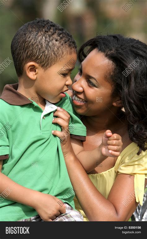 African American Mother Son Image Photo Bigstock
