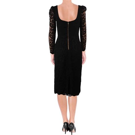 Rebecca Vallance Womens Le Saint Black Lace Sheath Midi Party Dress 4