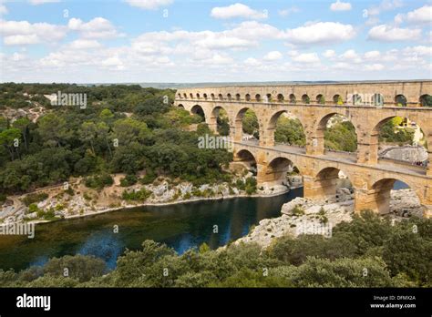 Le Pont Du Gard Over The Gardon River Near Remoulins Aqueduct To Nimes Gard France 138673 Pont