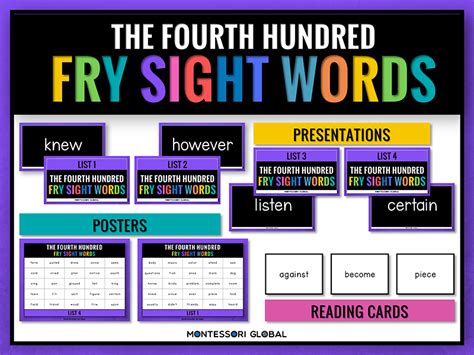 Fry Sight Words The 4th 100 Powerpoint Flashcards Posters
