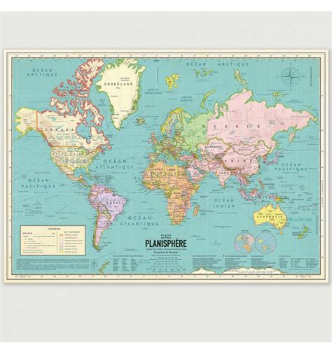 Carte du monde 2020 - Style vintage
