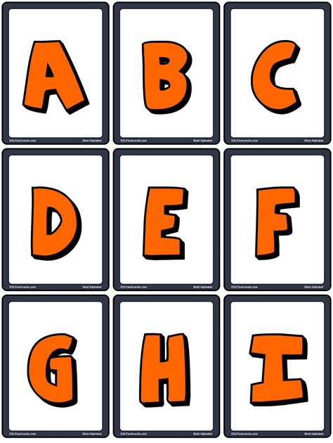 Bold Alphabet Esl Flashcards