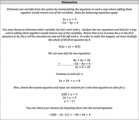 Isee Math Review System Of Linear Equations Elimination And
