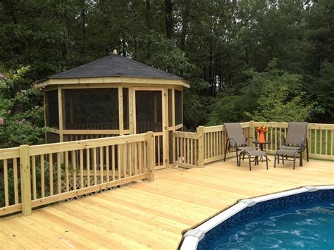 Decks For Above Ground Swimming Pools Greater Altanta Decks And Gazebos