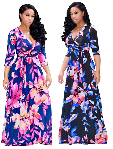 women plus size long dress 4xl 5xl expansion round neck sashes dress spring casual floral print
