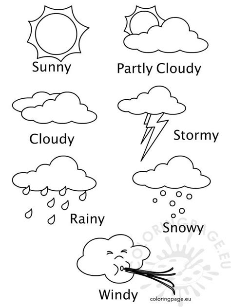 Teach your children the weather of all seasons with these flashcards! Weather Coloring Sheets Printables - Coloring Page