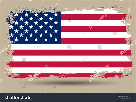 Grunge Usa Flagamerican Flag Backgroundvector Template Stock Vector