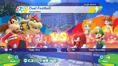 Mario And Sonic At The Rio Olympic Games Duel Football Team Amy Vs Team Knuckles