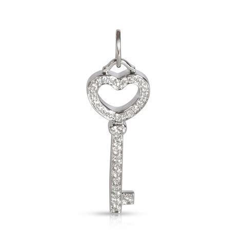 Tiffany Mini Heart Keys Diamond Pendant In Platinum Ctw Ebay