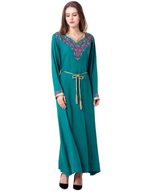 Buy Muslim Women Kaftan Maxi Long Sleeve Long Dress