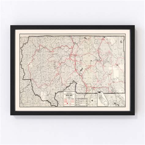 Vintage Map Of Siskiyou County California 1935 By Teds Vintage Art