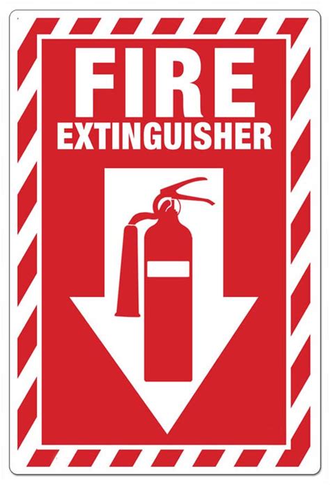 Fire Extinguisher Sign With Down Arrow And Pictogram Zing