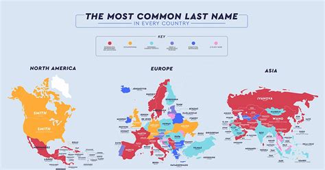 fascinating map reveals the most common surnames in every country search by muzli